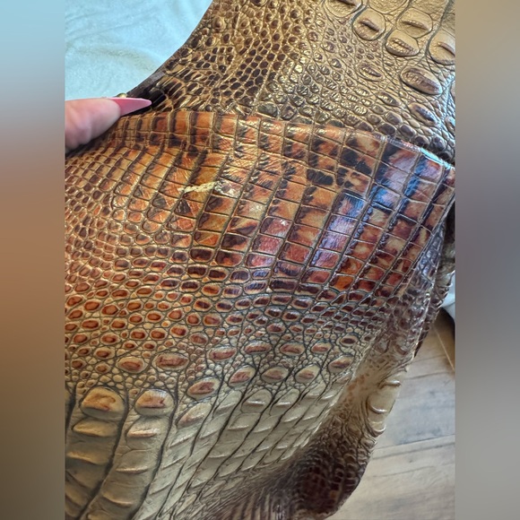 Vintage Brahmin Croc Embossed Shoulder Bag - Brown - Picture 6 of 8